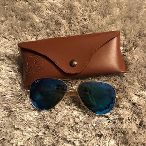 RayBan Aviator Blue Lenses Sunglasses